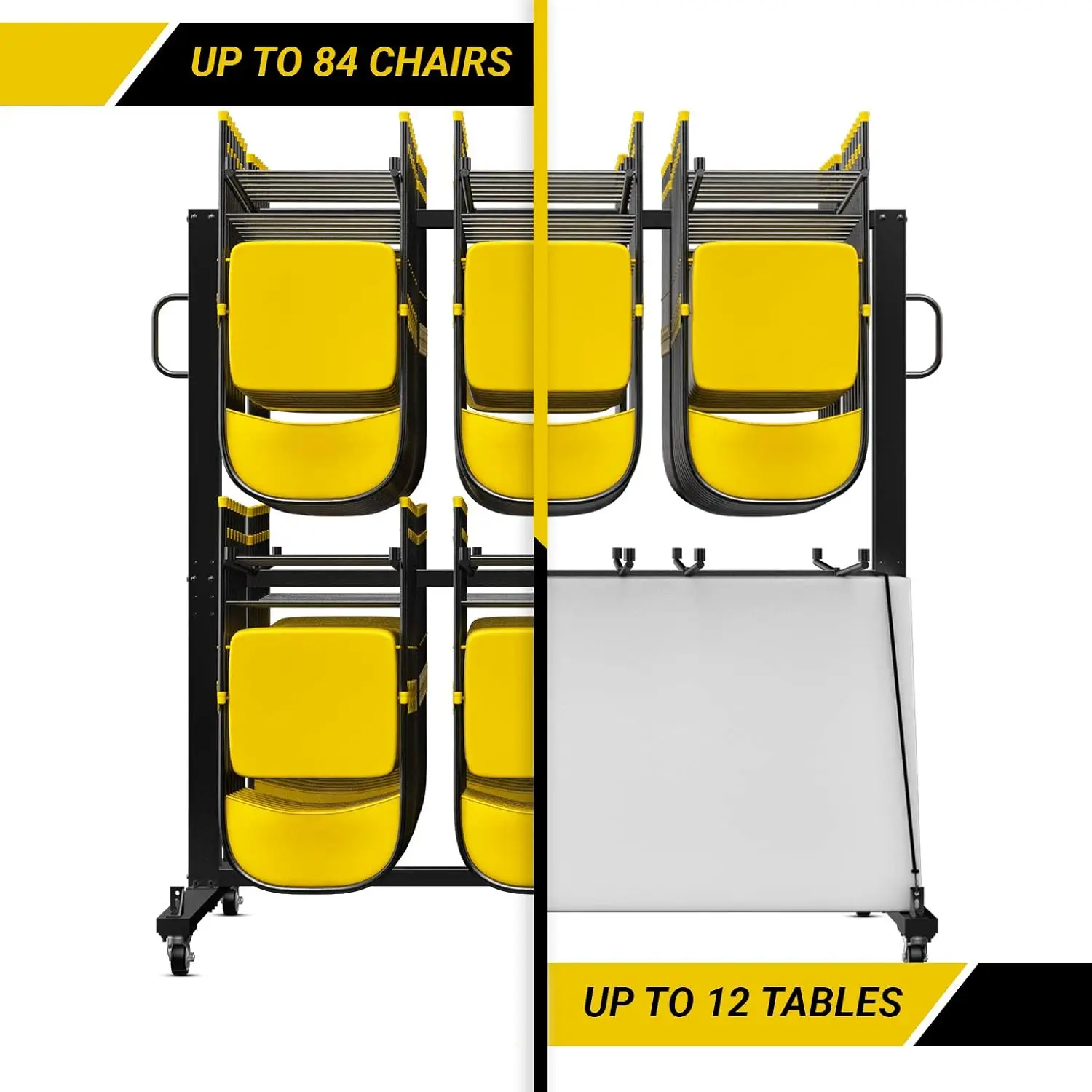 Carrello pieghevole per tavolo e sedie-innovativo carrello per sedia Mobile, capacità di 84 sedie pieghevoli, scaffale per sedia in metallo resistente