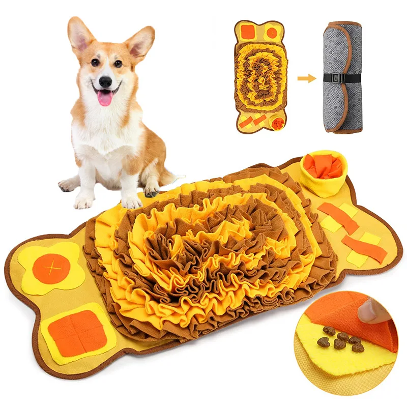 Bone Type Pet Sniffing Pad Anti Choking Dog Bowl Dog Mat Dog Sniffing Pad Pet Chew Interactive Squeaky Plush Toys