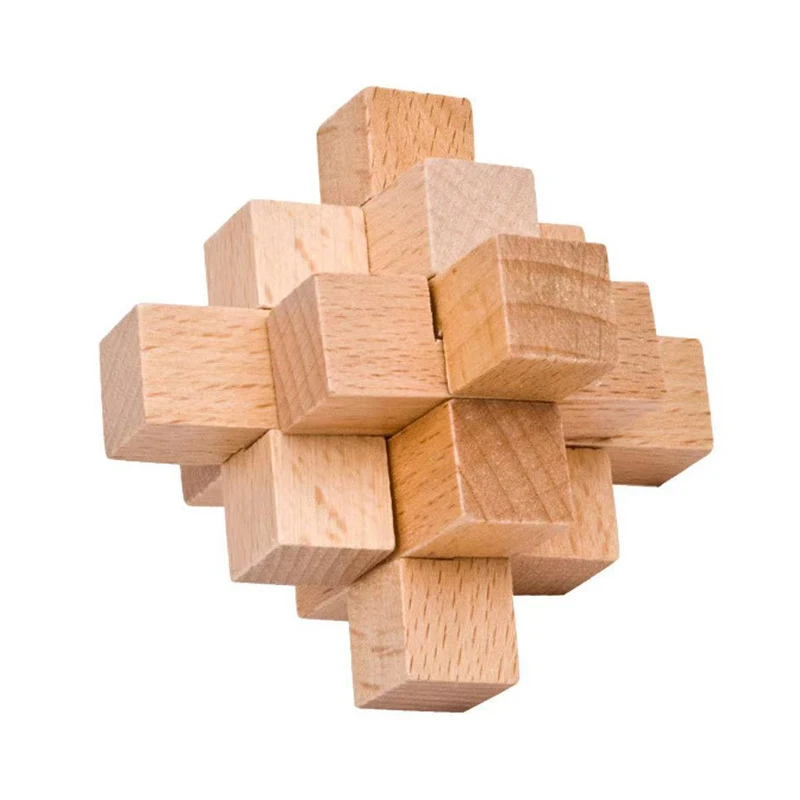 ألغاز دعابة الدماغ بقفل لوبان الخشبي للبالغين والأطفال هدايا تعليمية لإزالة تجميع الألعاب الفكرية تحدي الذكاء #4