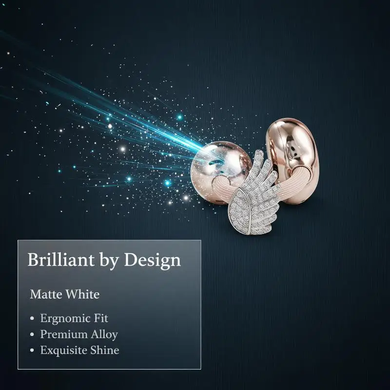 1/2 PCS Sparkly Wing Earphone Charms Shiny Rhinestone Clip Earrings for Wireless Earbuds Prom Outfit Accessories