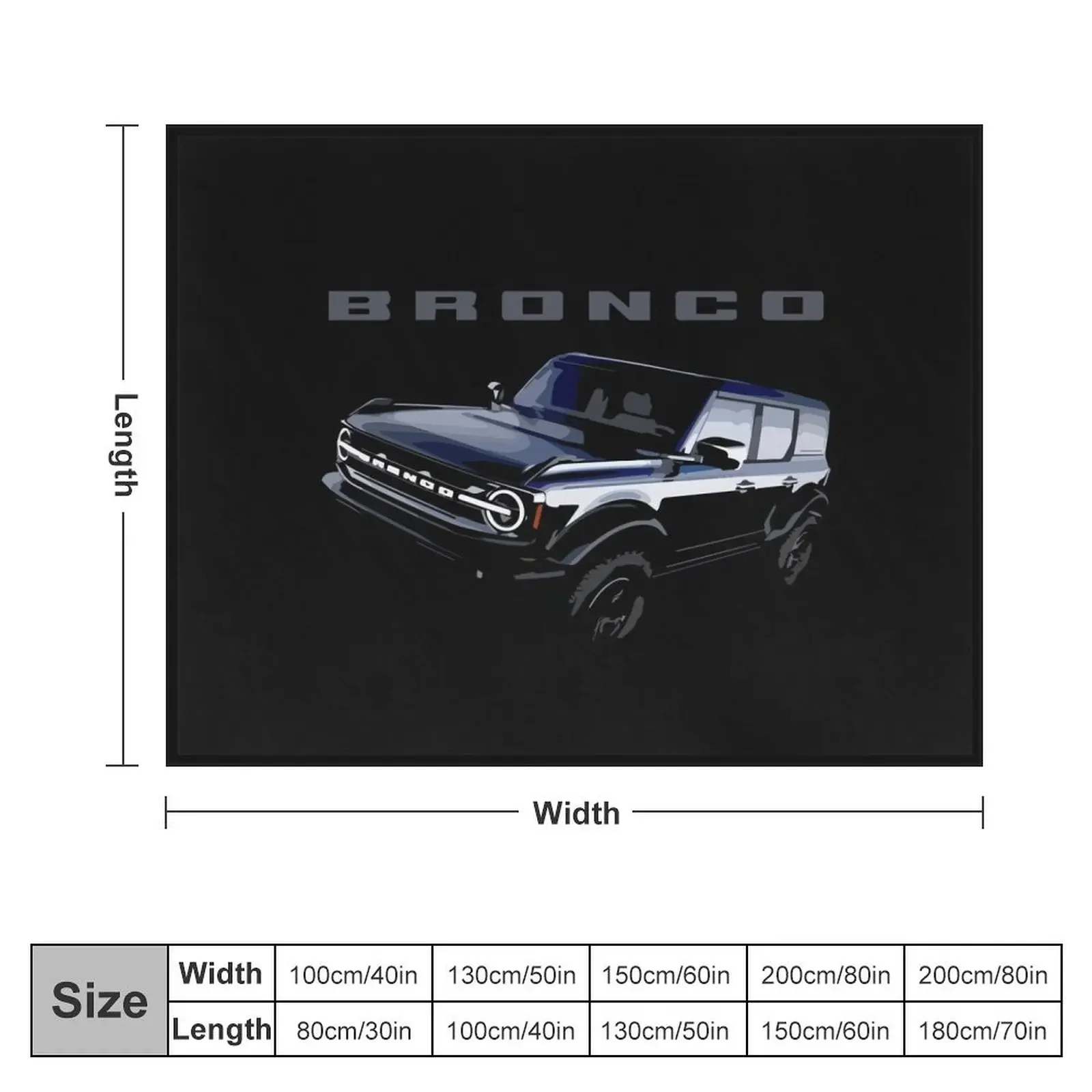 2021 Bronco Black Throw Blanket Travel Designers Luxury Brand Blankets