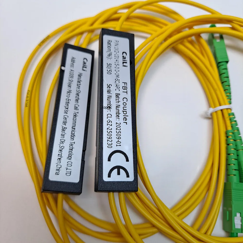 High Quality 1X2 FBT Fiber Optic Cable Cord SC APC Sleeve Taper Type Splitter Computer 1 Point 2 Fiber Optic Splitter Box