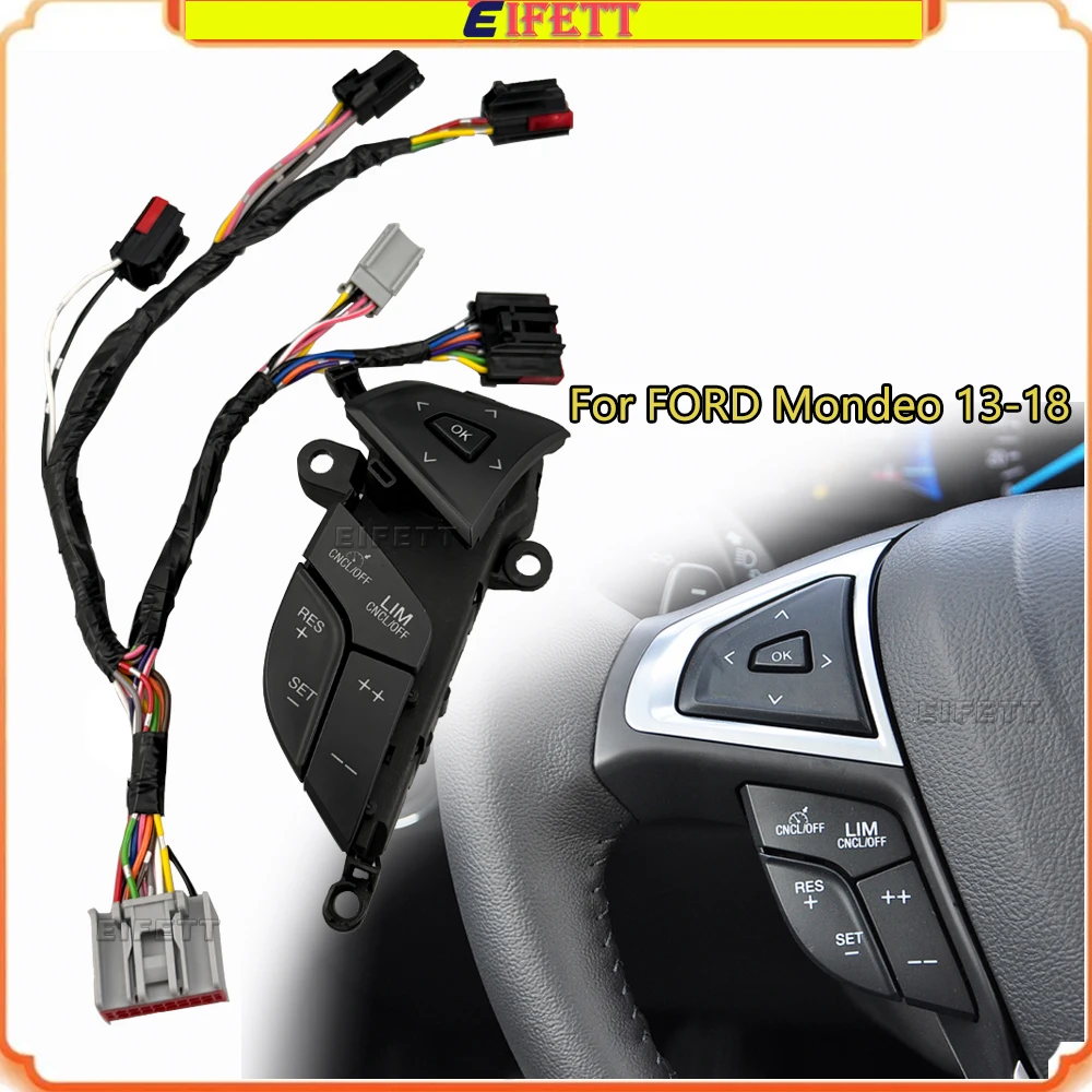 Left Steering Wheel Cruise Control Button High Configuration Backlight Switch For Ford Mondeo Fusion 2013-2018