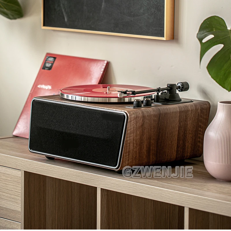 

Виниловый проигрыватель, проигрыватель пластинок в стиле ретро, Встроенные динамики, винтажный граммофон, 2 скорости, BT5.0, AUX-in Line-out, RCA выход