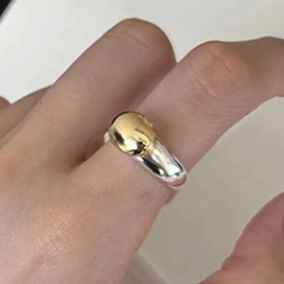 Sam Panda 925 Sterling Rings for Women Fashion Geometric Handmade Irregular Gold Star Ring Simple Fine Jelwery  Christmas Gift - view 3