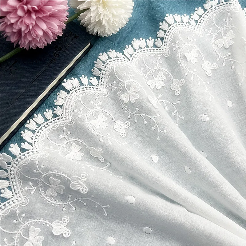 Milk ShredShredded 3D Cotton Lace Tassel, DIY Clothing, Textile Accessories, Butterfly Embroidery Fabric, Home Textile, RS4097