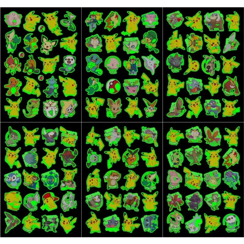 ملصقات وشم يتوهج في الظلام للأطفال ، أنيمي ، بوكيمون ، بيكاتشوس ، مؤقت ، كرتون ، هدية أعياد الميلاد ، أطفال ، ولد ، فتاة ، جديد ، 1 *
