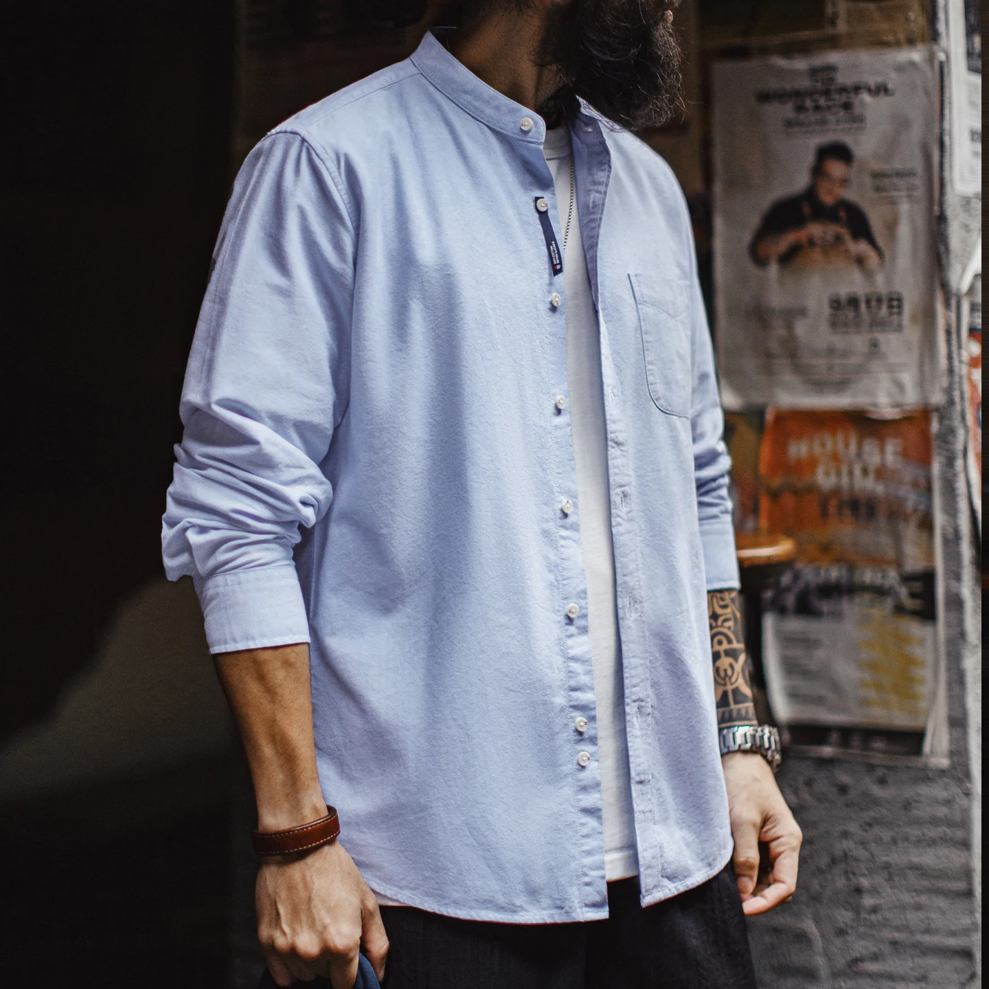 

Мужская повседневная рубашка Maden с длинным рукавом, оксфордская, из чистого хлопка, однотонная, на пуговицах, для весны и осени