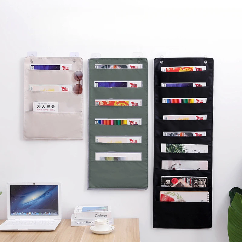 מסדר תיקיות קובץ תלויות מעל הדלת מונחות על הקיר 3/6/9 שכבות אחסון כיסים תרשים בית משרד ארגון כיתה