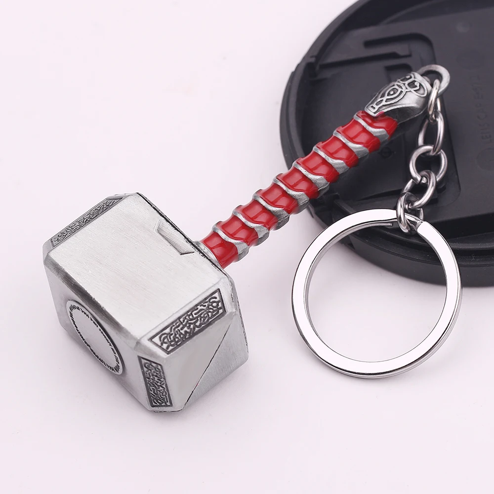 The Avengers Thor Hammer Metal Key Chain Marvel Keyring Men Women Key Holder Car Keychain Accessories Toys Gift