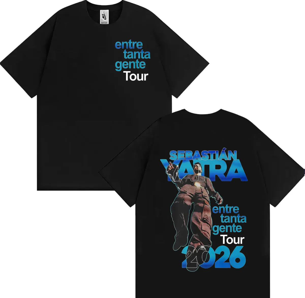 Sebastian Yatra Entre Tanta Gente Tour 2026 T Shirt Men Women Fashion Vintage Cool T-shirt High Quality Cotton Hot Sale T Shirts