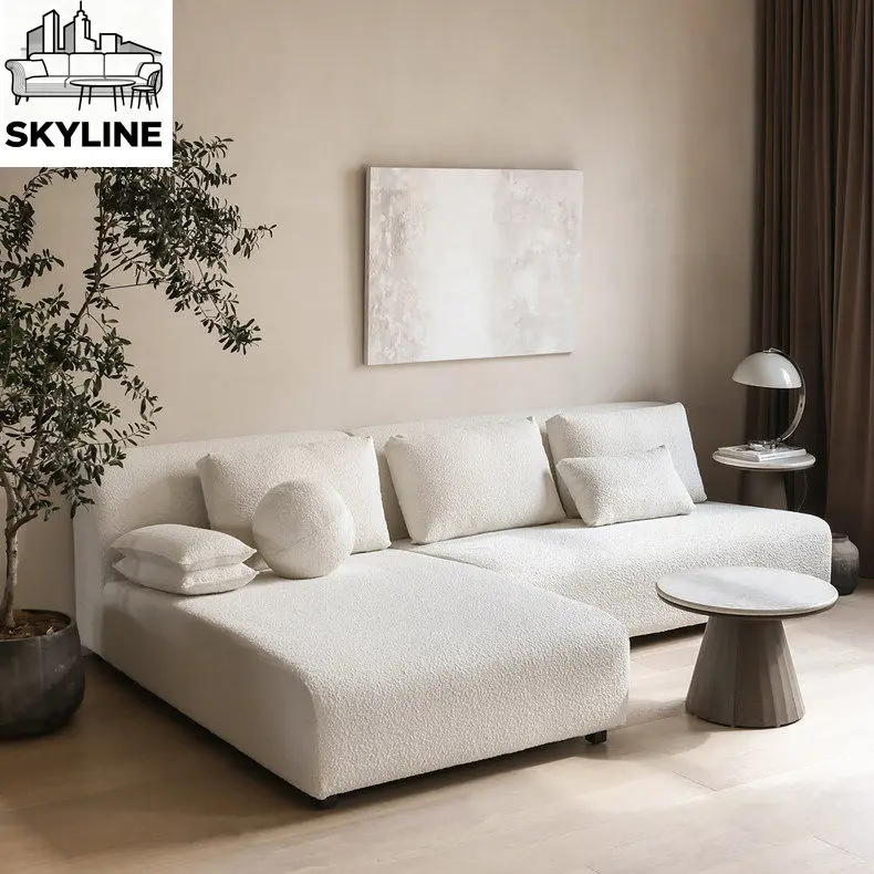 Cream wind concubine corner ectopic sofa without armrests ectopic living room hotel reception sofa