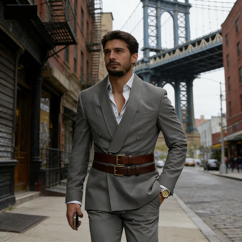 

Модный зеленый мужской смокинг из 2-х частей для свадеб, выпускных вечеров, деловых мероприятий - зеленый костюм для жениха