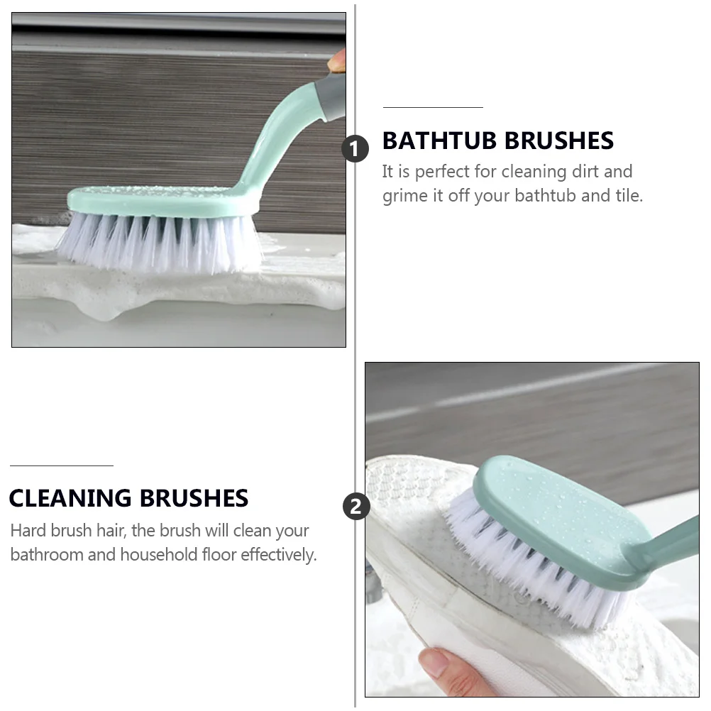 

2Pcs Floor Brush Bath Tub Brushes Bathroom Cleaning Accessories Hard Bristles Premium Material Durable Compact Powerful Tool