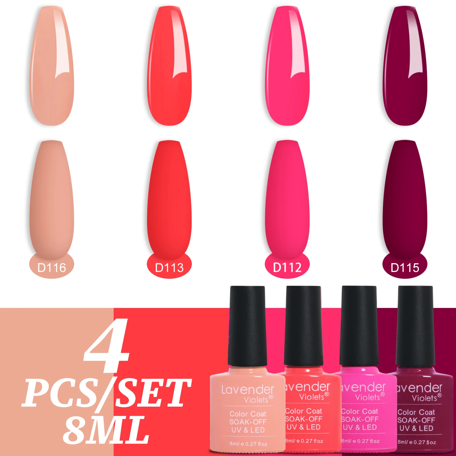 

Набор гель-лаков для ногтей, 4 шт., 8 мл, 4 цвета, телесный, розовый, оранжевый, замачиваемый, УФ-светодиодный, гель для ногтей, домашний салон, маникюр, подарок для женщин