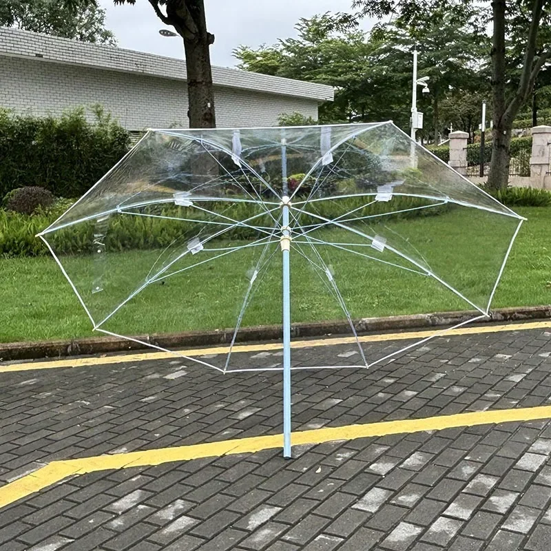 PVC Transparent Umbrellas Outdoor Extra Large Size Fishing Beach Courtyard Umbrellas Windproof Waterproof Household Rain Gear