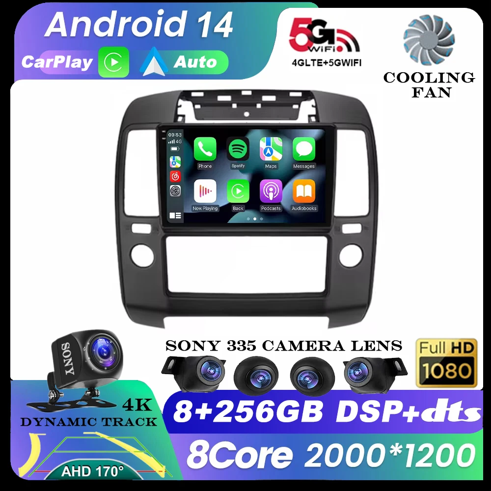 

Android 14 Car Radio For Nissan Navara 3 D40 2004 - 2010 Multimedia Player GPS Navigation Carplay Auto 4G WIFI 360 Camera QLED