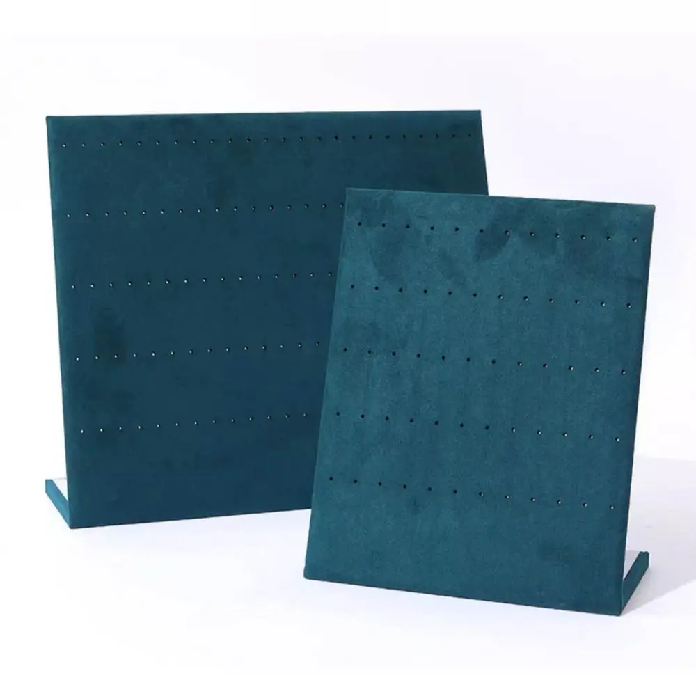 Useful Large Earring Display Shelf Flannel Wooden Earring Holder 12/24 Hooks Hanging Ear Stud Display Rack Jewelry Props