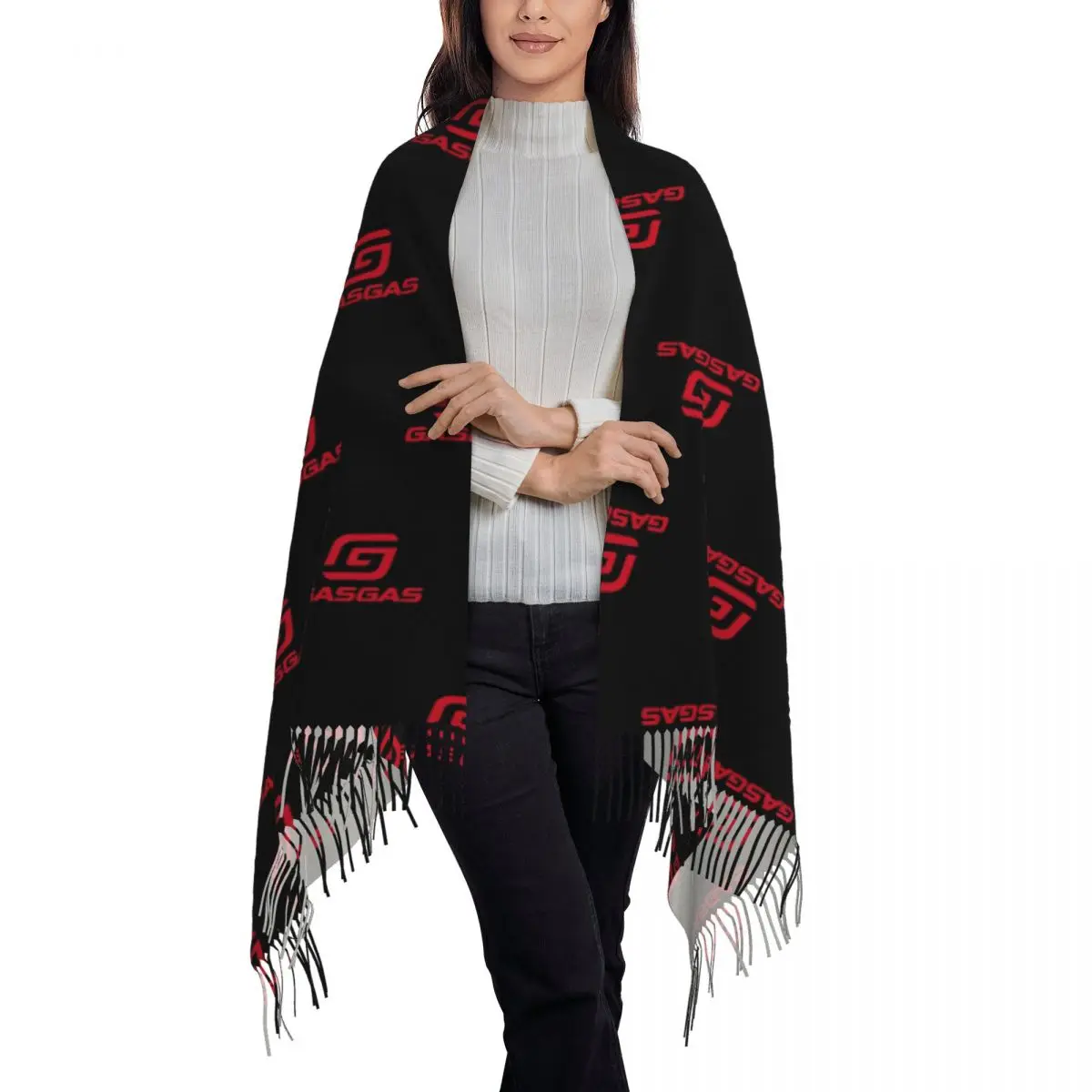 Gasgas Plaid Logo (2) Scarf Tassel Scarves for Women Soft Warm Shawls and Wraps Long Fall Winter Shawl Wrap