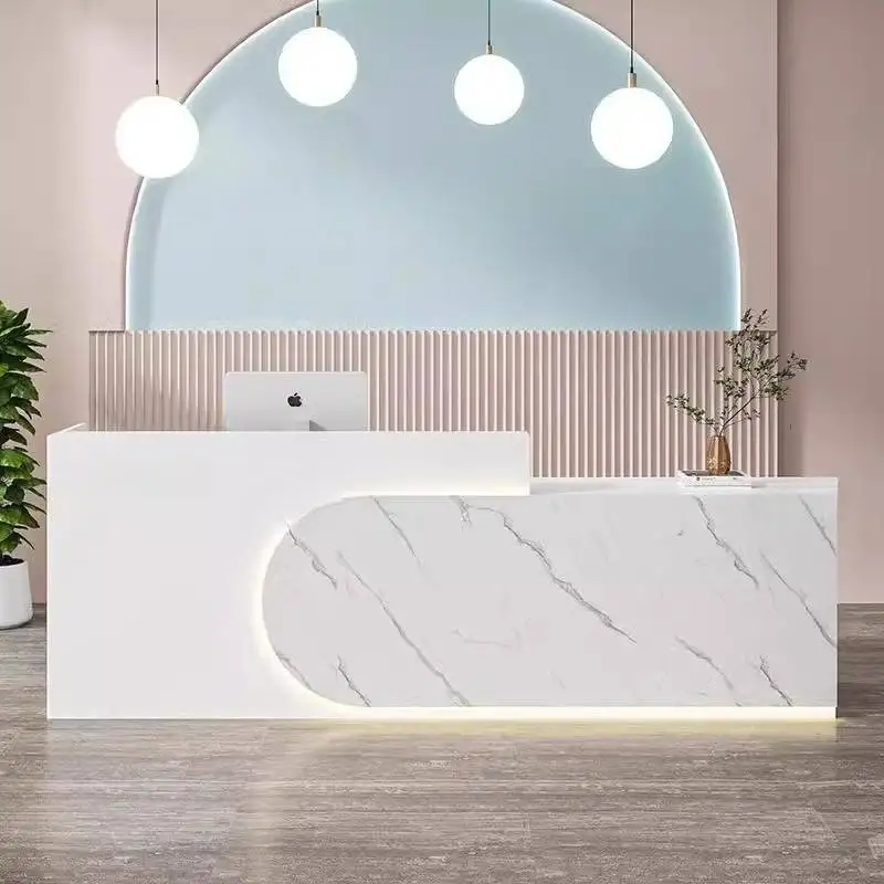 Banchi reception verdi per cliniche Design cassa Banchi reception bianchi moderni Cassetti Mobili per ufficio reception classici Mostrador