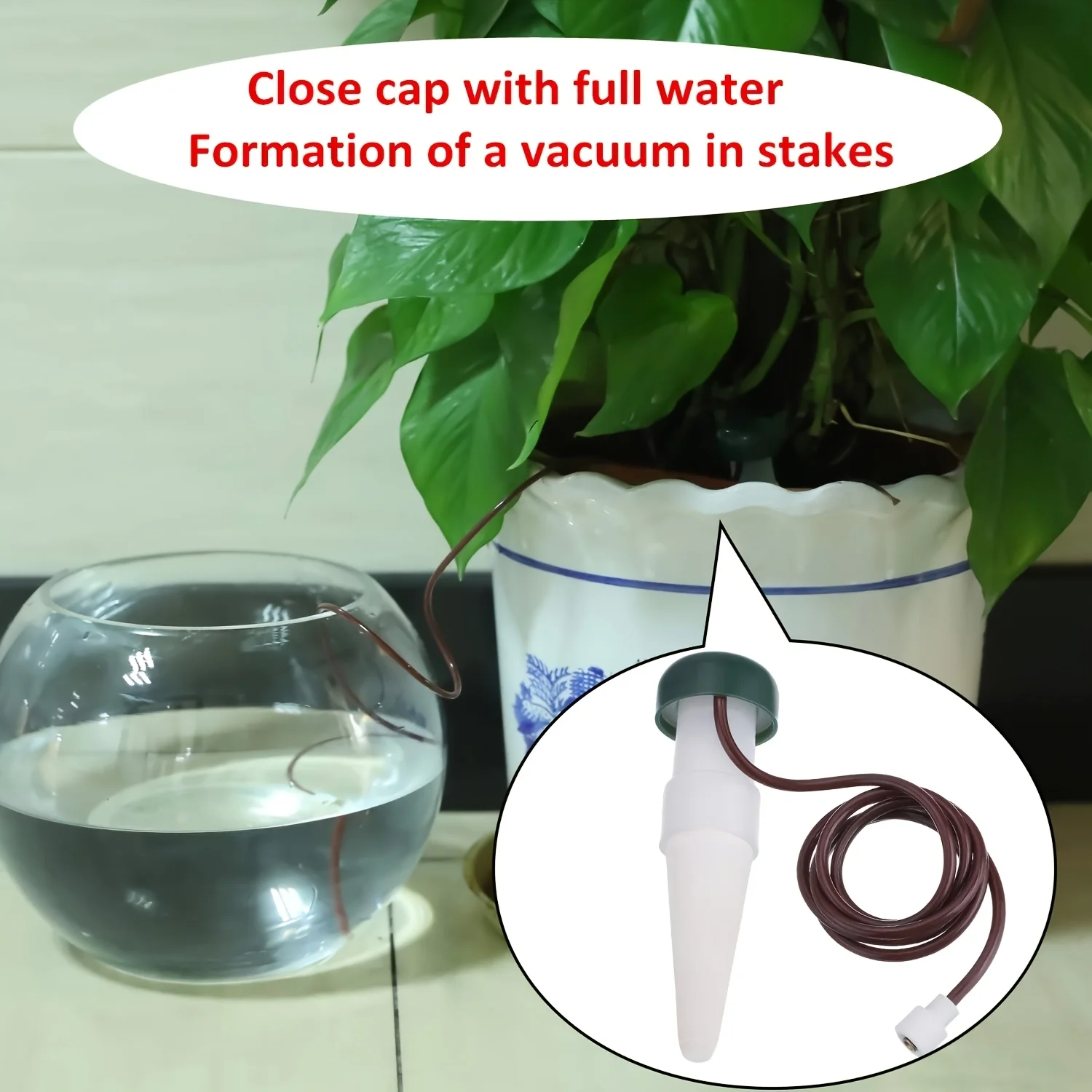 4Pack Plant Self‑Watering Spikes, Vacation Automatic Drip Irrigation Device for Houseplants