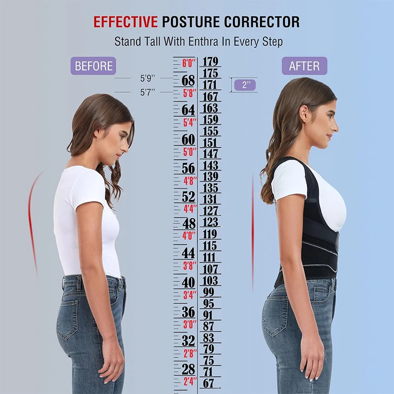 Back Brace Posture Corrector for Women Men with Spine Vertical Alignment, Back Straighter Instant for Lower Back Pain Relief