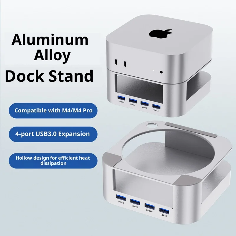USB HUB Docking Station for Mac Mini M4 M4 Pro M.2 NVMe SSD 8TB Max 10Gbps USB-A&C Ports SD&TF 170MB/s USB Splitter Dock