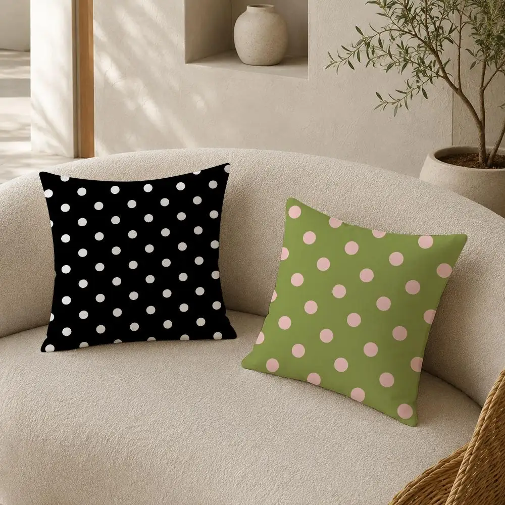 polka dot ins cute ins Cushion Cover Pillow Case plush Double-sided Print Square Covers Sofa Home Cushion