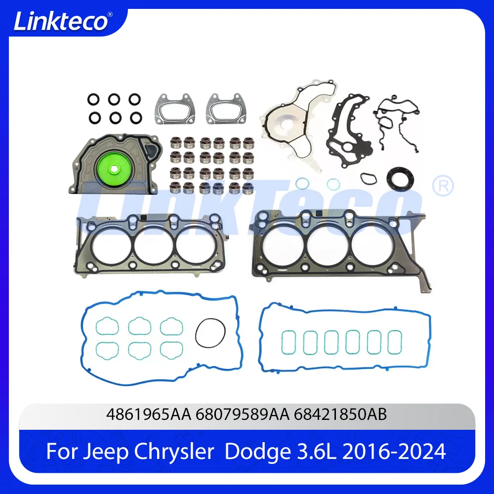 

Engine Cylinder Head Full Gasket Set Rear Oil Seal For 16-23 3.6 T L JEEP Grand Cherokee Wrangler Dodge Chrysler Ram 1500 3.6L