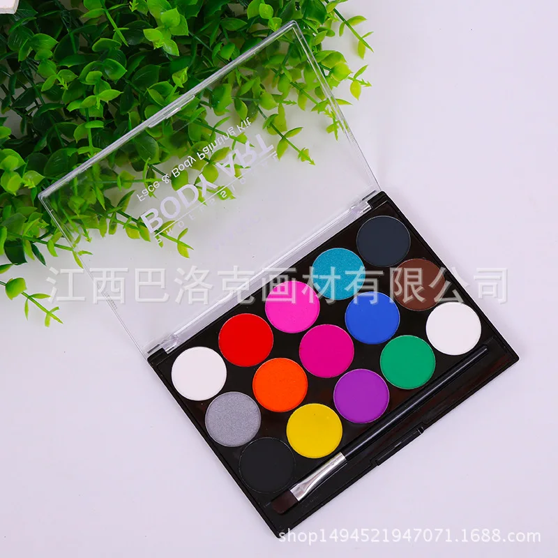 15 Colors Face Body Painting Non Toxic Safe Water Paint Oil with Brush Christmas Halloween Makeup Party Tools