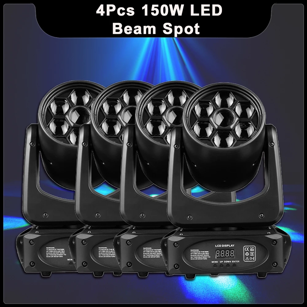 led moving head light bee eye spot beam rgbw gobo efeito estroboscopico dj disco bar luzes do palco do clube noturno 150w pcs por lote 01