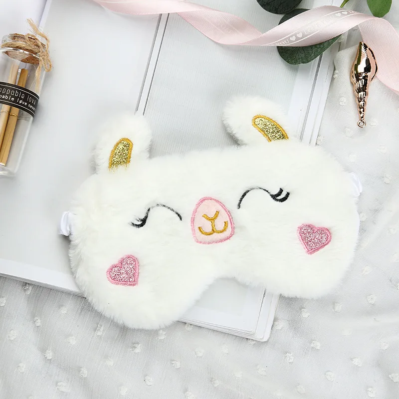 Cute Plush Sleep Mask Big Eyes Plush Eye Mask Kids Cat Cute Eye Mask Travel Rest Sleep Plush Mask Eyepatch Nap Health Eye Cover