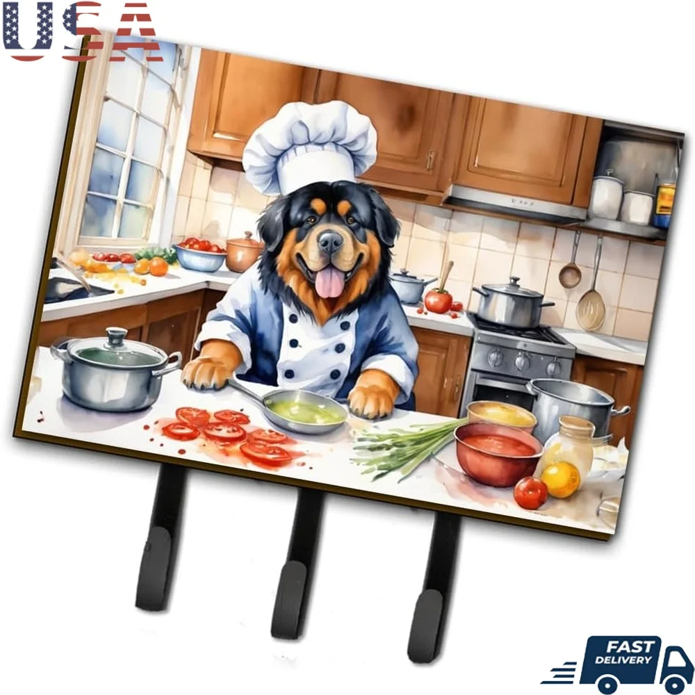 

Tibetan Mastiff Wall Mount Key Holder Coat Rack Durable Hooks Keys Towels Easy Installation Compact Design Great Gift Idea