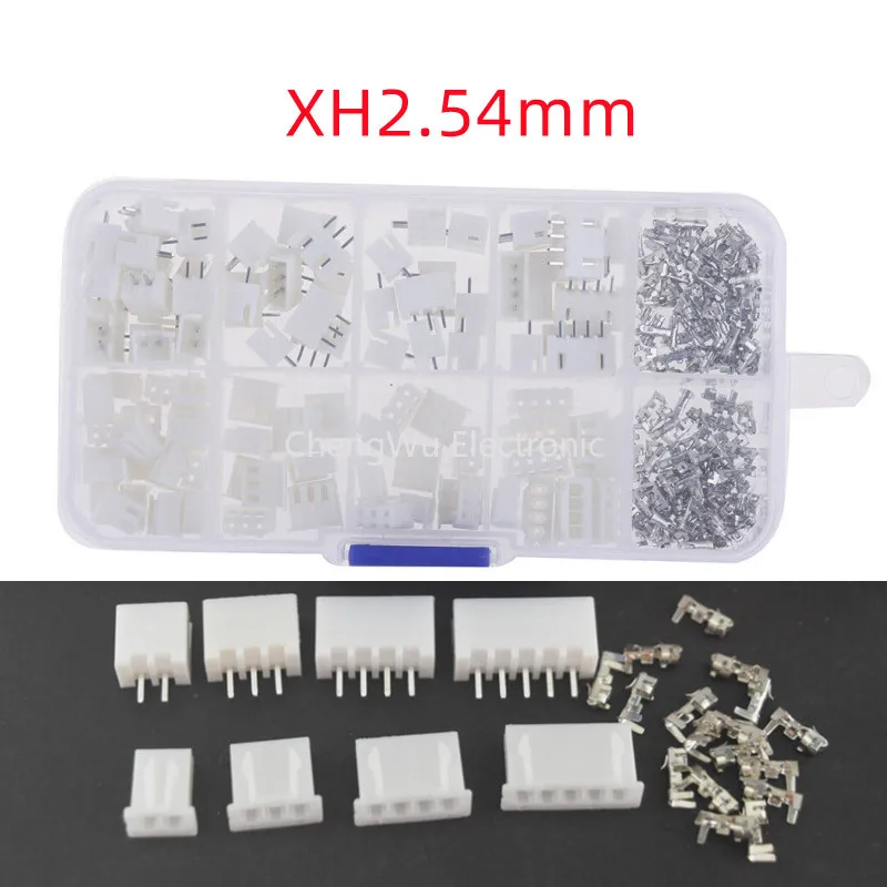 60sets XH2.54 2p/3p/4p/5pin 2.54mm Pitch Terminal / Housing / Straight Pin Header Connector Wire Connectors Adaptor XH Kit