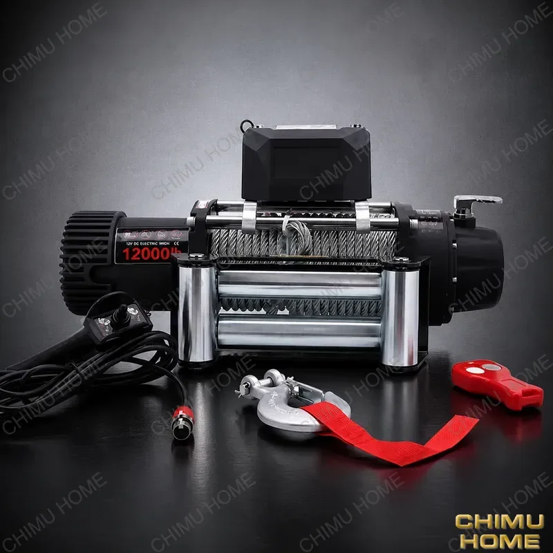 【CHIMU HOME】12000lb Electric Winch 12V 24V with Wireless Remote Control for 4x4 Off-Road Recovery CE Approved