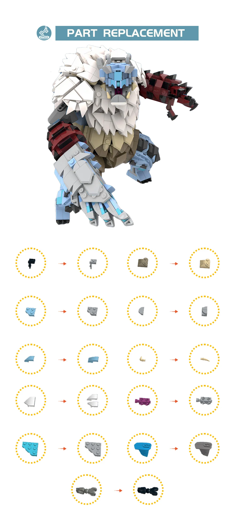 MOC ホットゲームキャラクターズ モンスターハンター ゴス・ハラグ 組み立てブロック メカモンスター ウォークラフト クリエイティブブリック キッズトイ ギフト