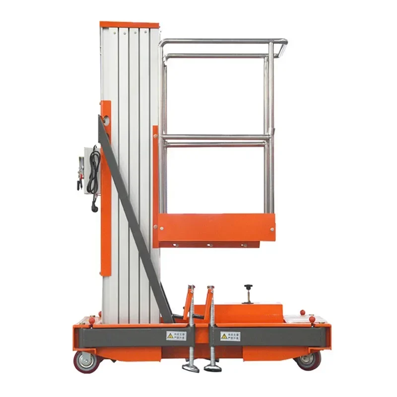 Yugong Kinglift 4M 6M 8M 10M تحميل 130 كجم واحد سارية واحدة رفع كهربائي سبائك الألومنيوم رجل رفع منصة رفع تلسكوبية