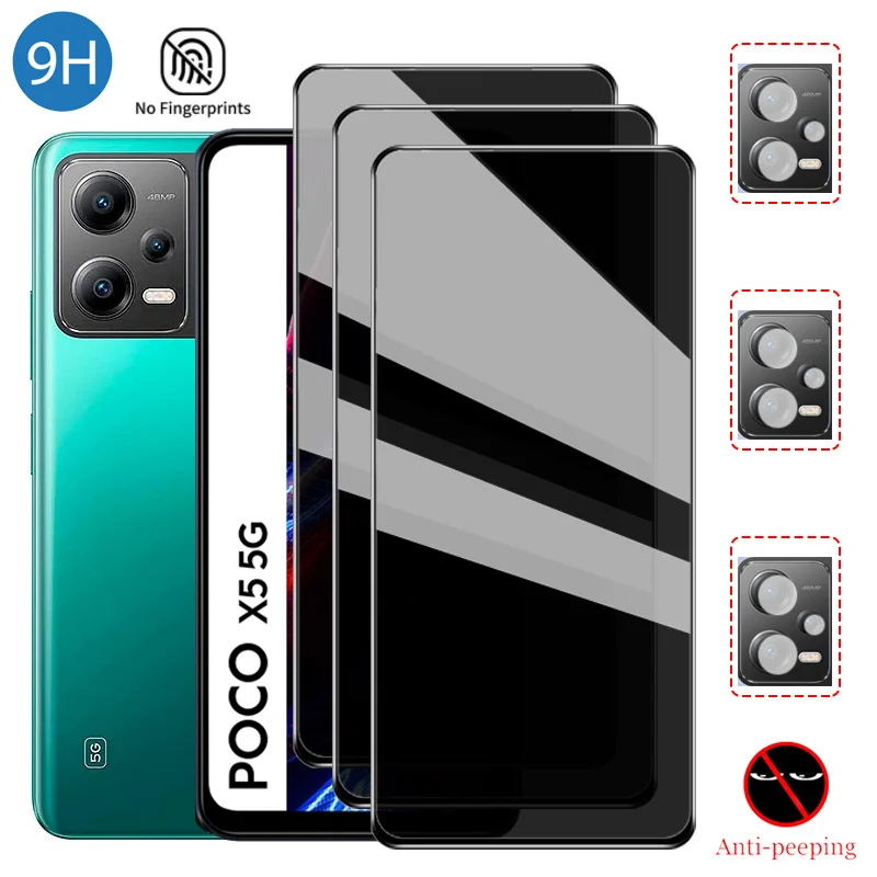 

anti-spy glass protector For poco f5 pro privacy screen protector for xiaomi poco x5 x4 x3 m4 f5 pro privacy glass film poco x5 pro cristal antiespia For poko x 5 Tempered Glass pocco x5 pro