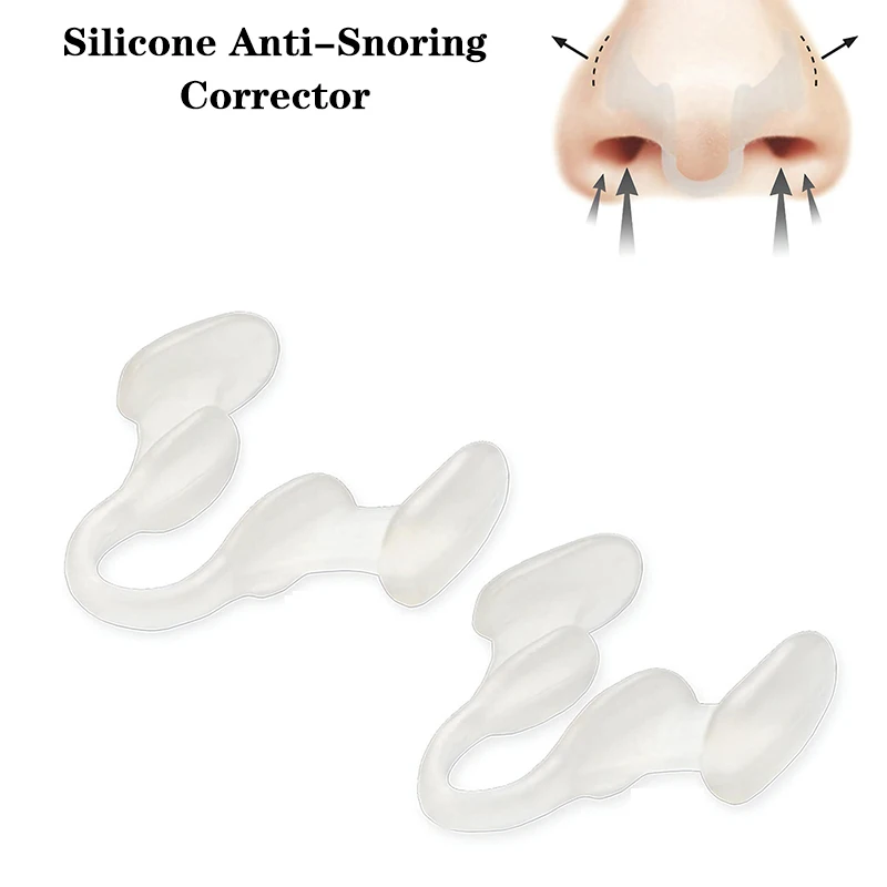 Corrector antirronquidos de silicona, dispositivo antirronquidos, Clip nasal para detener la eliminación, 1 unidad