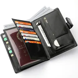 Elegante borsa per passaporto da viaggio porta carte Multi-Card portafoglio da uomo multifunzione portatile