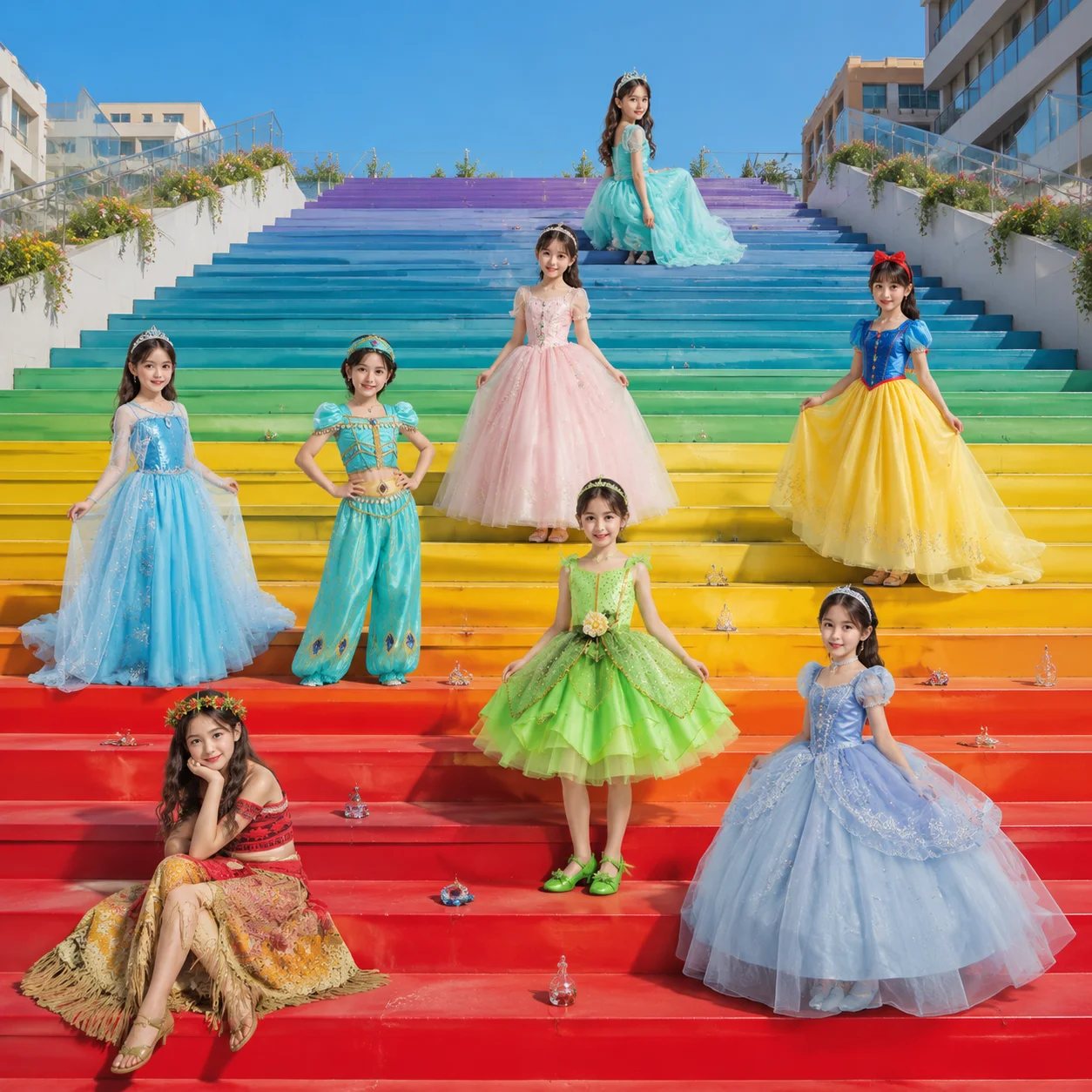 Vestido de Princesa para Halloween, Aniversário e Carnaval, Cinderela, Branca de Neve, Aurora, Rapunzel para Meninas, Fantasia Infantil de 2 a 8 Anos