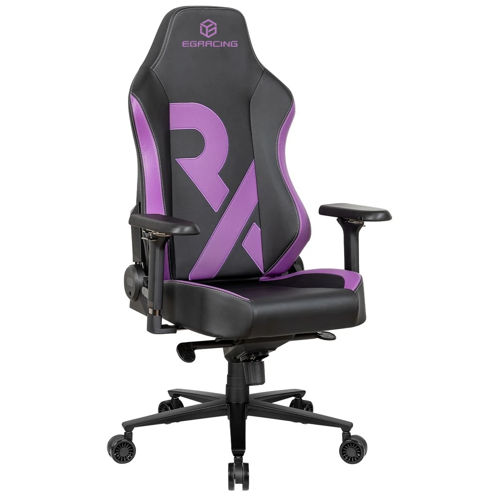 

Comfortable Violet And Black Esports Chair With Lumbar Support Big Size PC Game Chair Gaming Seat