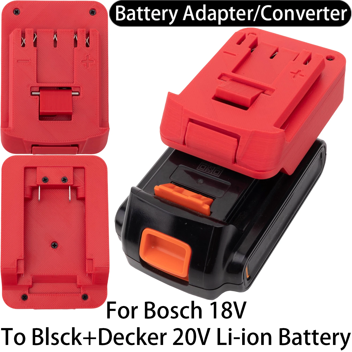 

Адаптер для аккумуляторов Bosch 18V Li-ion для инструментов Black+Decker 20V Li-ion, конвертер, аксессуар для электроинструментов