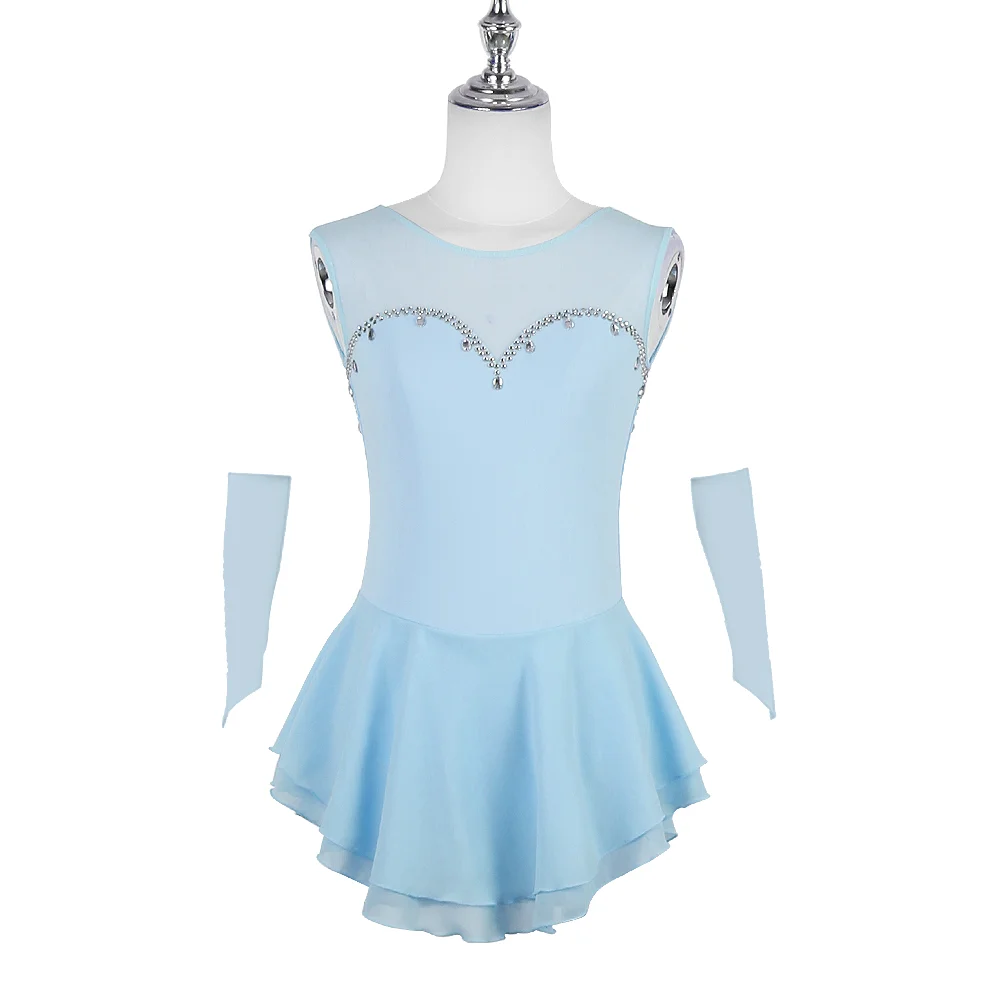 Zagitova Kunstschaatsjurk Dames Meisjes Schaatsrok Prestatie Competitie Wit Blauw Roze Mesh Rok