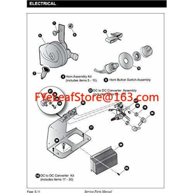 Carro de golf eléctrico RXV 2008 en adelante # 604884   Convertidor CC de alimentación de 12 voltios a 48 voltios