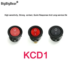 1/5pcs 23MM KCD1 Round Rocker Switch 2/3Pin ON-OFF-ON 2/3 Position 6A/250VAC 10A/125VAC SPST LED Car Push Button Switch