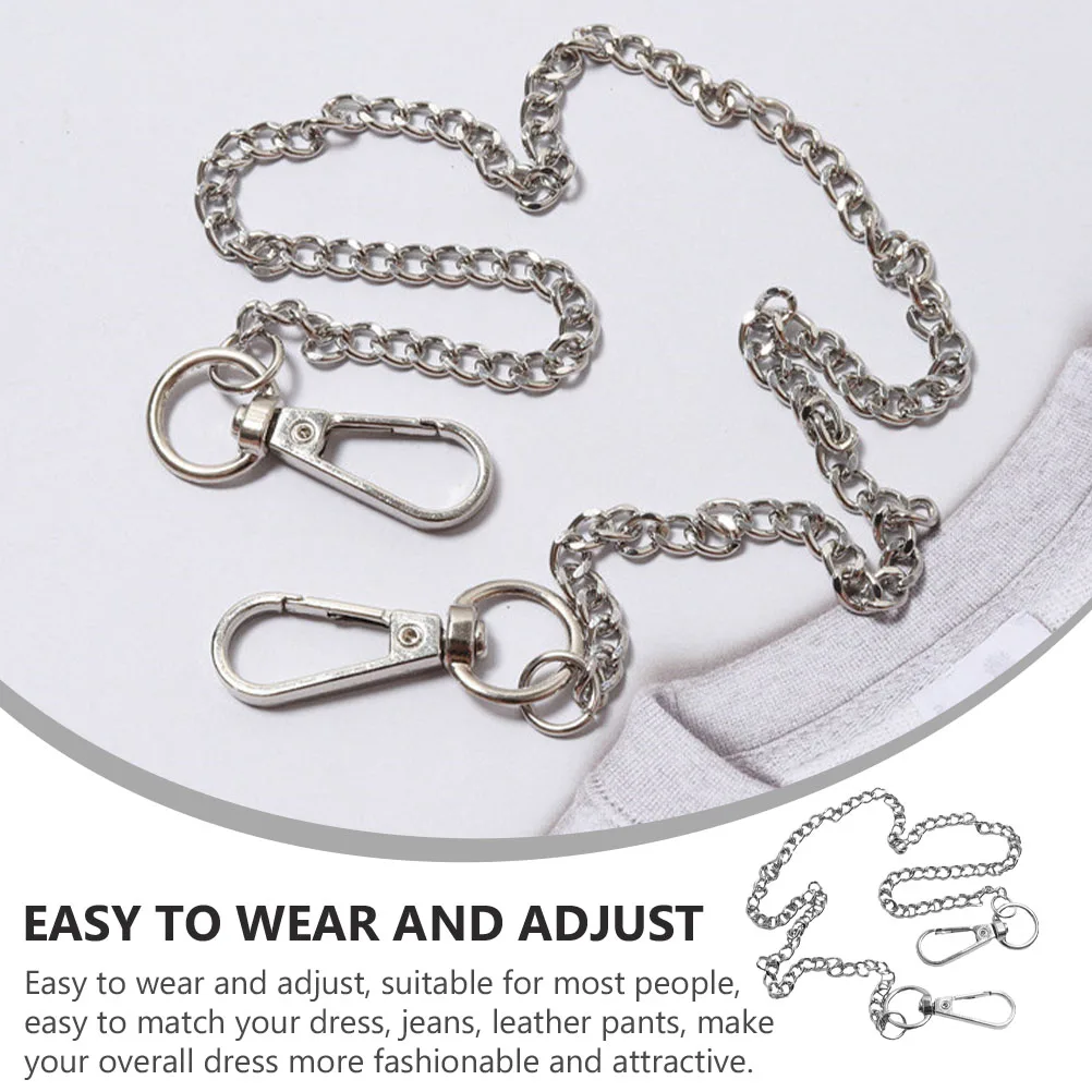 

4pcs Jeans Chain Durable Stainless Punk Trousers Chain For Jeans Chains for Pants Waist Hip Hop Accessories Gift