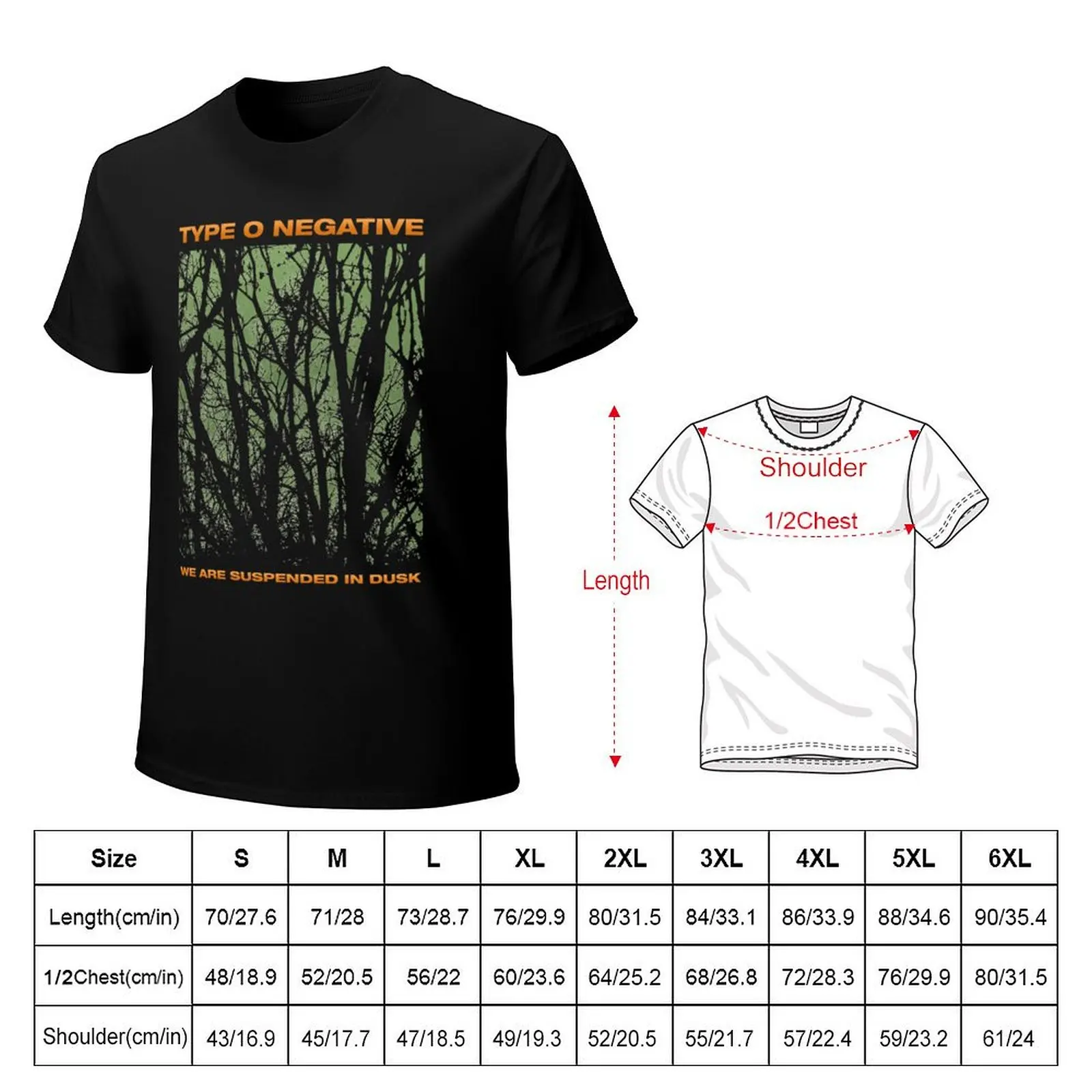Type O Negative Suspended In Dusk T-Shirt Heavy Duty Casual Work Tee