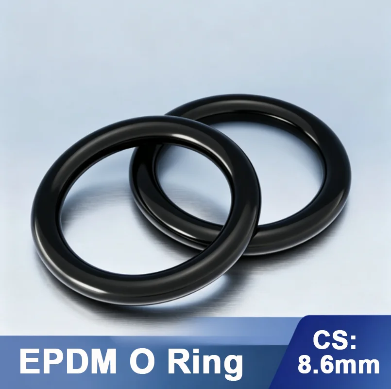 EPDM Ethylene Propylene O Ring Gasket CS 8.6mm OD 50~230mm High Temp Resistant Sealing Ring Washer for Machine Pipe Repair