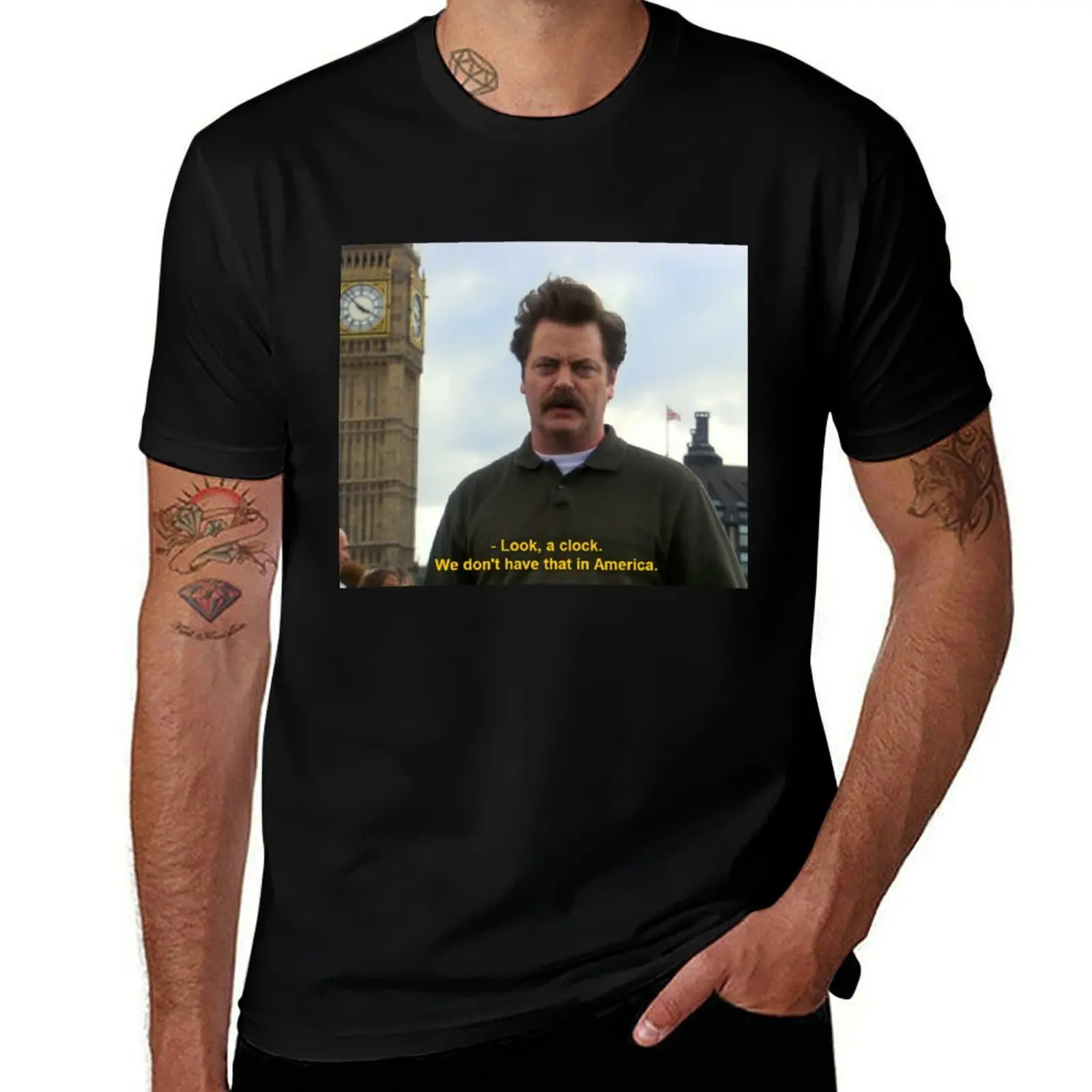Ron Swanson Hates Europe T-Shirt t shirts cotton 100% T-Shirt